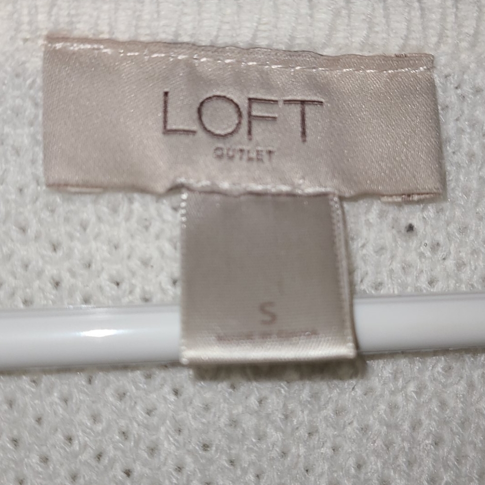 EUC Loft pink, blue, and white sweater - Picture 3 of 3